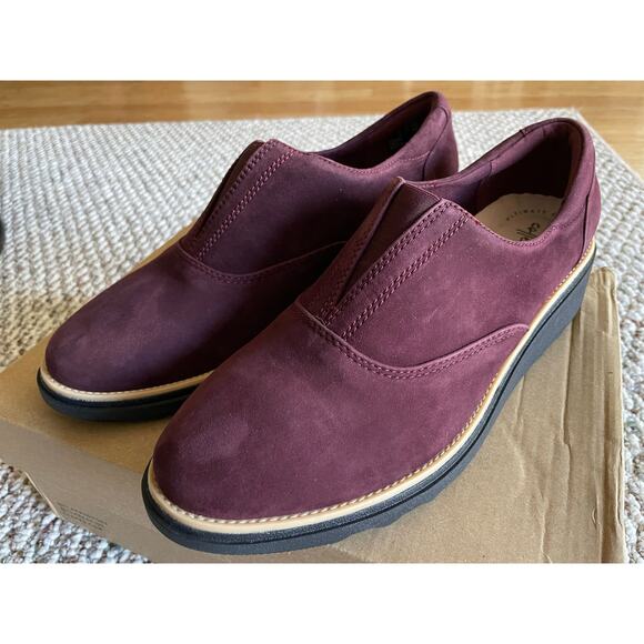 Clark’s Sharon Sail Burgundy women’s size 9.5 Wide - Picture 1 of 5